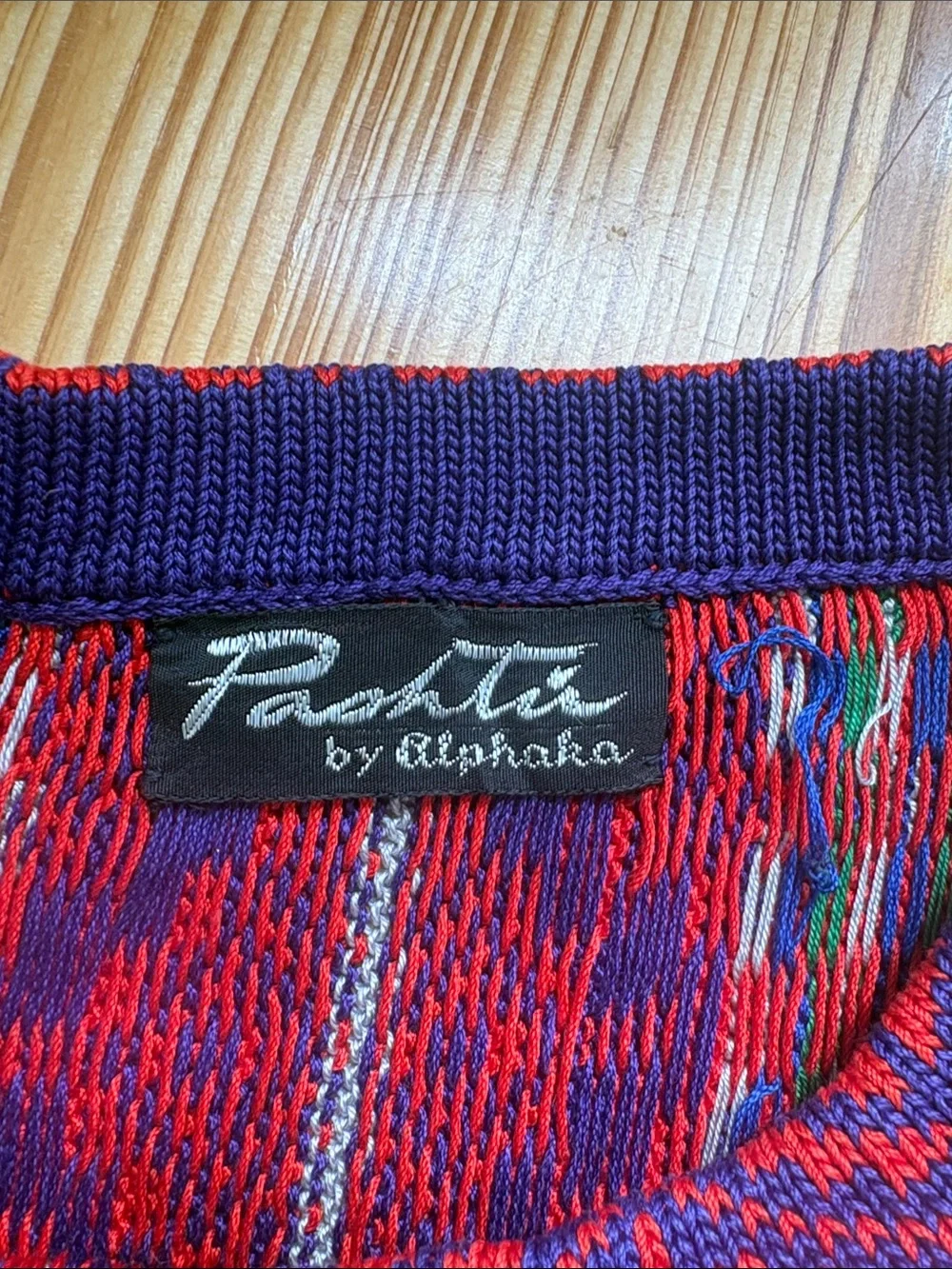 Vintage Multicolor Rainbow Knit Short-Sleeve Top